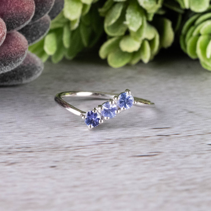 Tanzanite Ring 3mm Size 7 - InnerVision Crystals