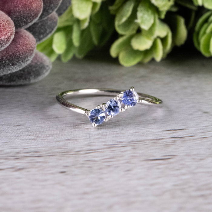 Tanzanite Ring 3mm Size 8 - InnerVision Crystals