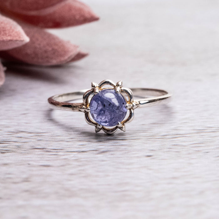 Tanzanite Ring 6mm Size 10 - InnerVision Crystals