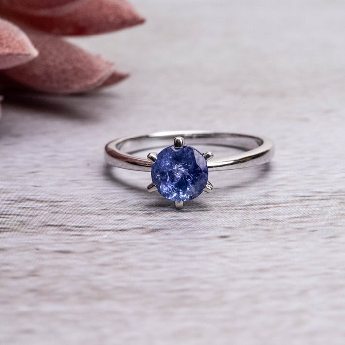 Tanzanite Ring 6mm Size 6 - InnerVision Crystals