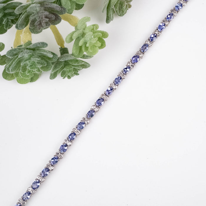 Tanzanite + White Topaz Tennis Bracelet .925 - InnerVision Crystals