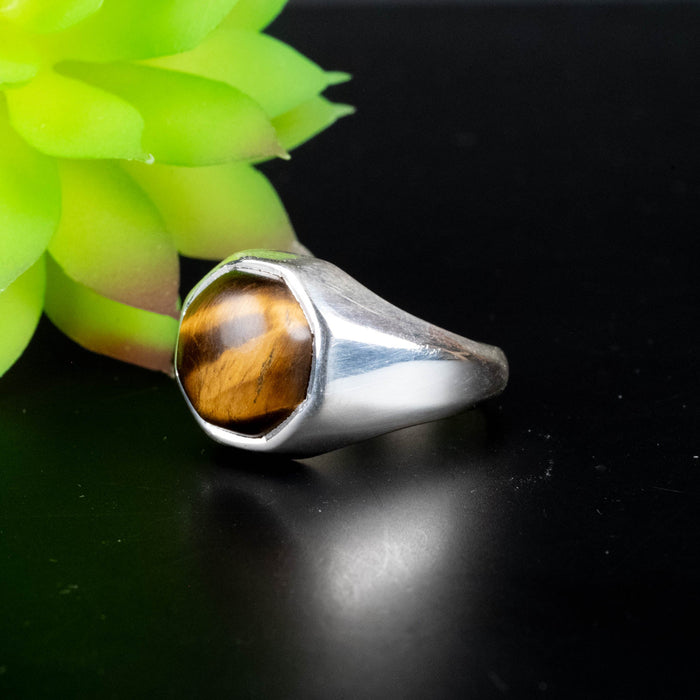 Tiger's Eye Ring 11mm Size 9 - InnerVision Crystals