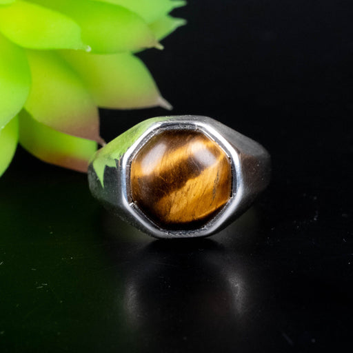 Tiger's Eye Ring 11mm Size 9 - InnerVision Crystals