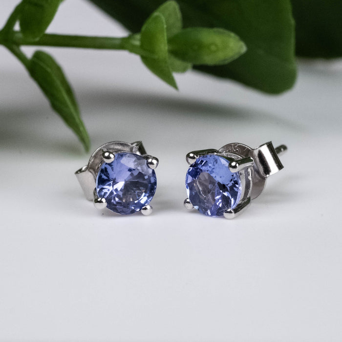 Tanzanite Earrings 4.8mm - InnerVision Crystals