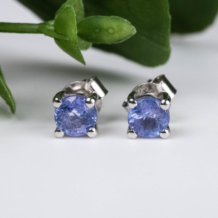 Tanzanite Earrings 4.8mm - InnerVision Crystals