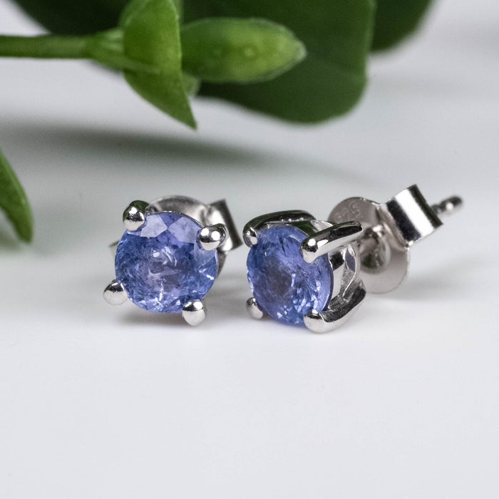 Tanzanite Earrings 4.8mm - InnerVision Crystals