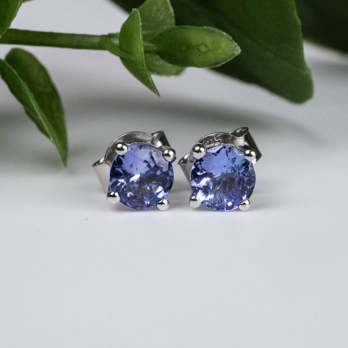 Tanzanite Earrings 4.8mm - InnerVision Crystals